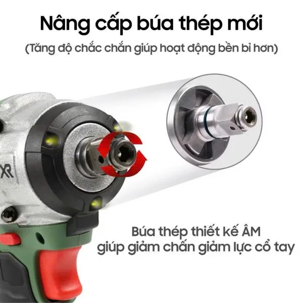 Bulong Akuza đầu 2 in 1 lực 350N bắn tôn, tháo lốp oto - Ảnh 3